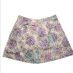 Lane Bryant Floral Watercolor Burst Abstract Cotton Blend A-Line Skirt